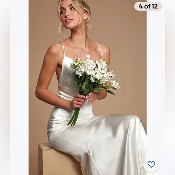 NWT ELLIATT Aisle Dress Satin White Maxi XS - Picture 3 of 16